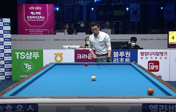 PBA투어에서 경기를 펼치고 있는 박광열 당구 선수
