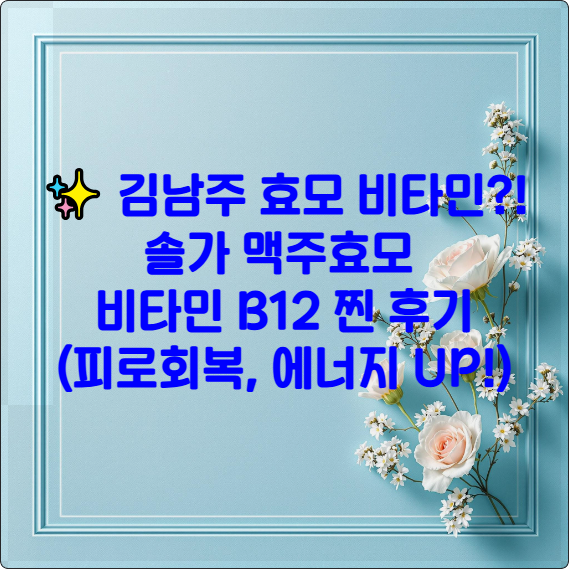 ✨ 김남주 비타민?! 솔가 맥주효모 비타민 B12 찐 후기 (피로회복, 에너지 UP!)