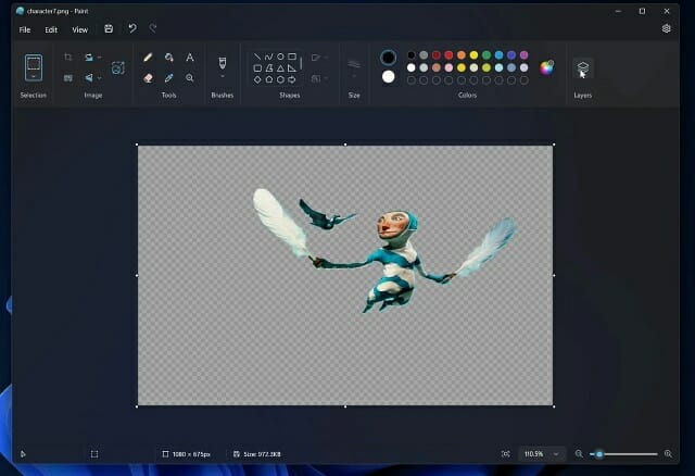 윈도11 그림판 배경 제거 기능