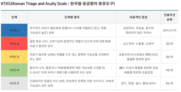 응급환자 분류표