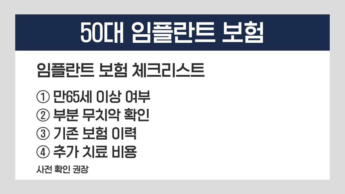 임플란트 건강보험 적용 전 꼭 확인할 핵심 체크포인트를 정리한 카드