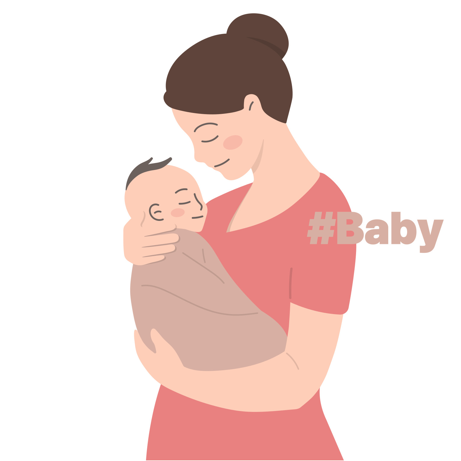 신생아를 안고 있는 엄마