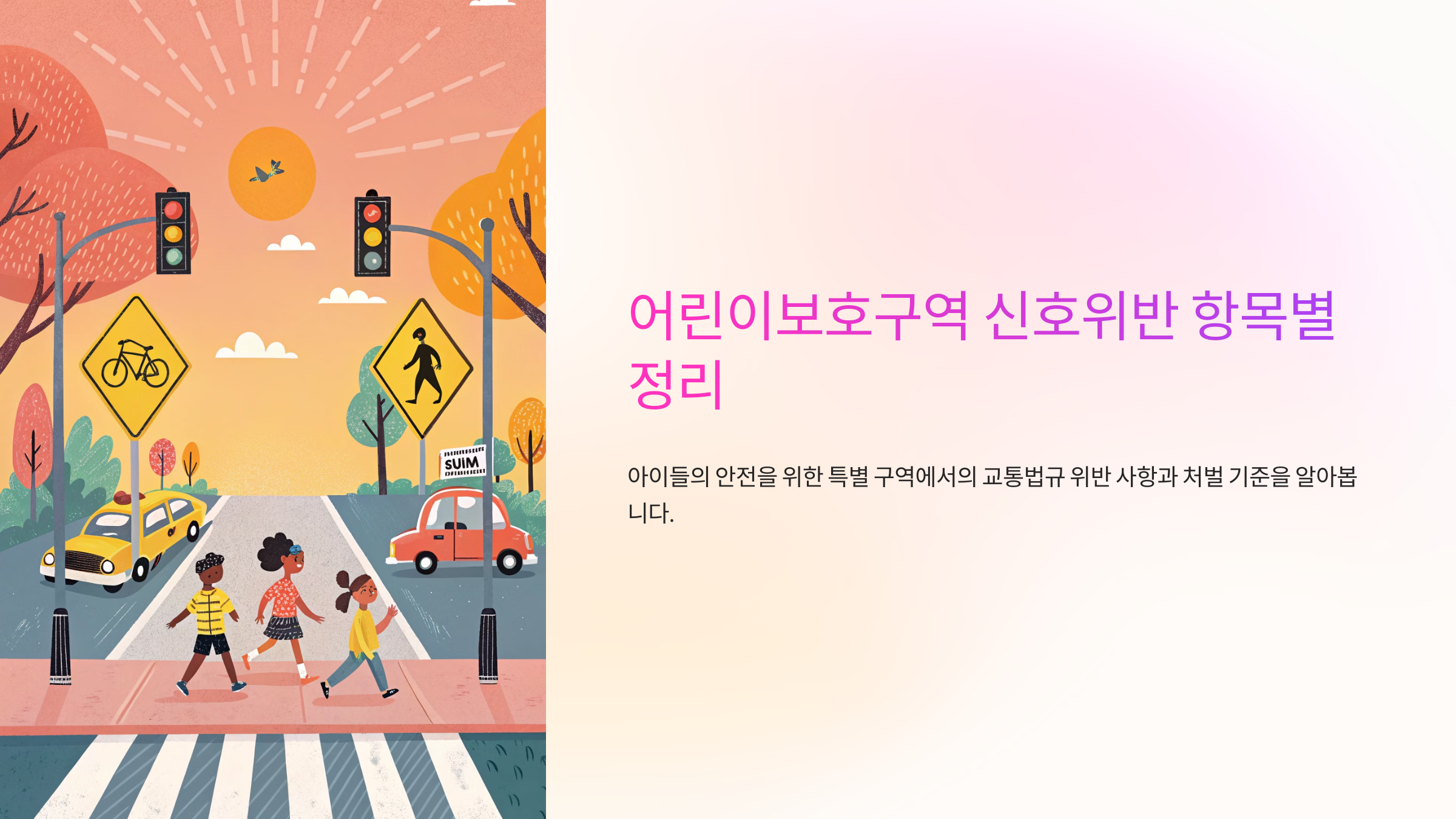 어린이보호구역 신호위반 항목별 정리