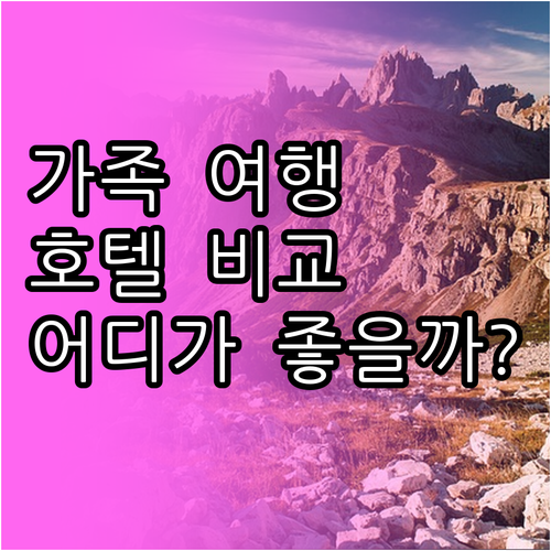 가족 여행객 필독! 벅아이 추천 호텔..
