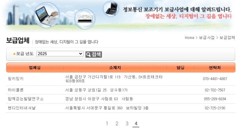 정보통신보조기기보급신청조건