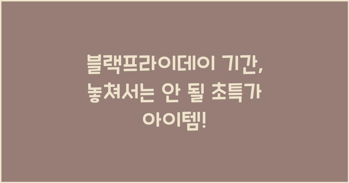 블랙프라이데이 기간