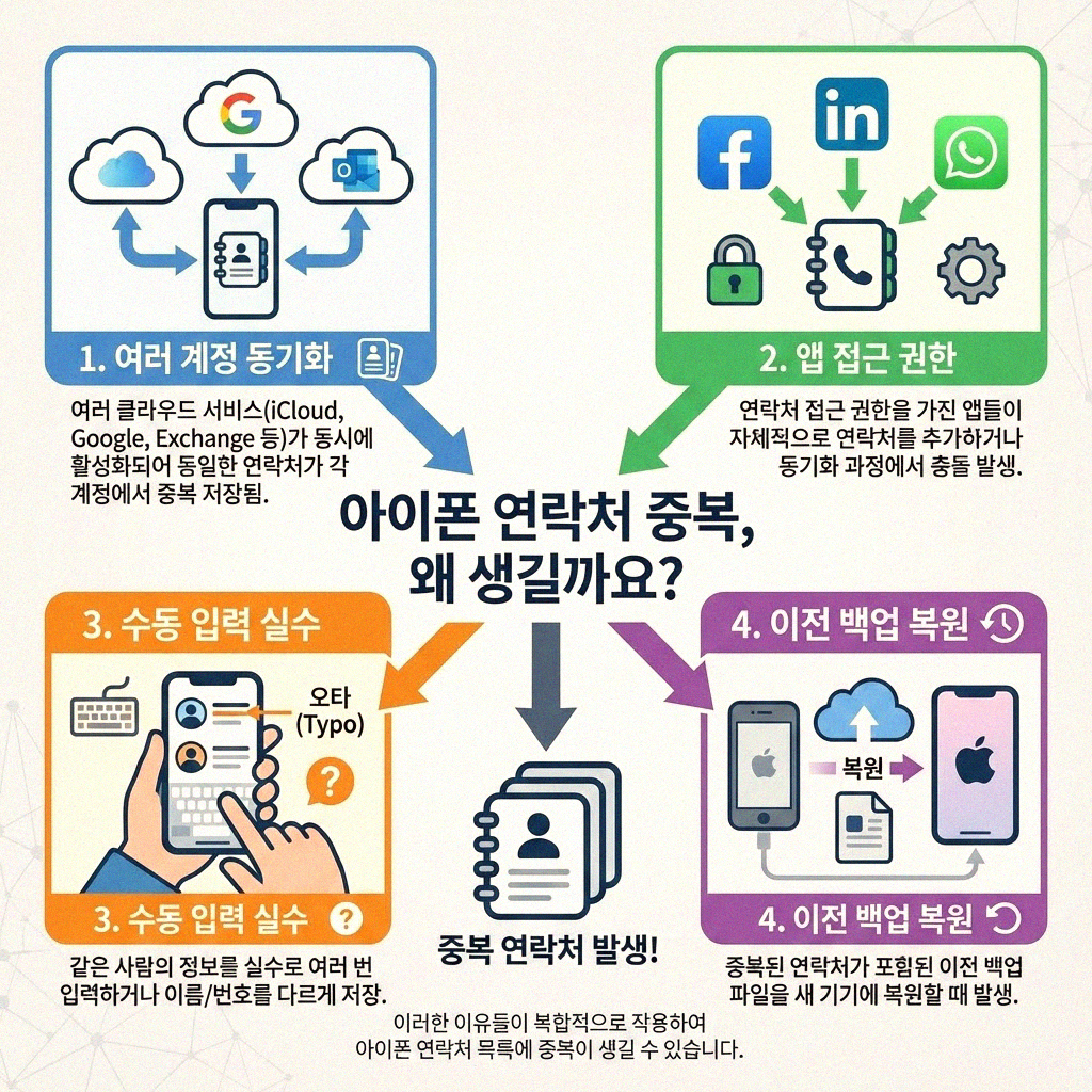 아이폰 연락처 중복 정리 깔끔하게 하는 법