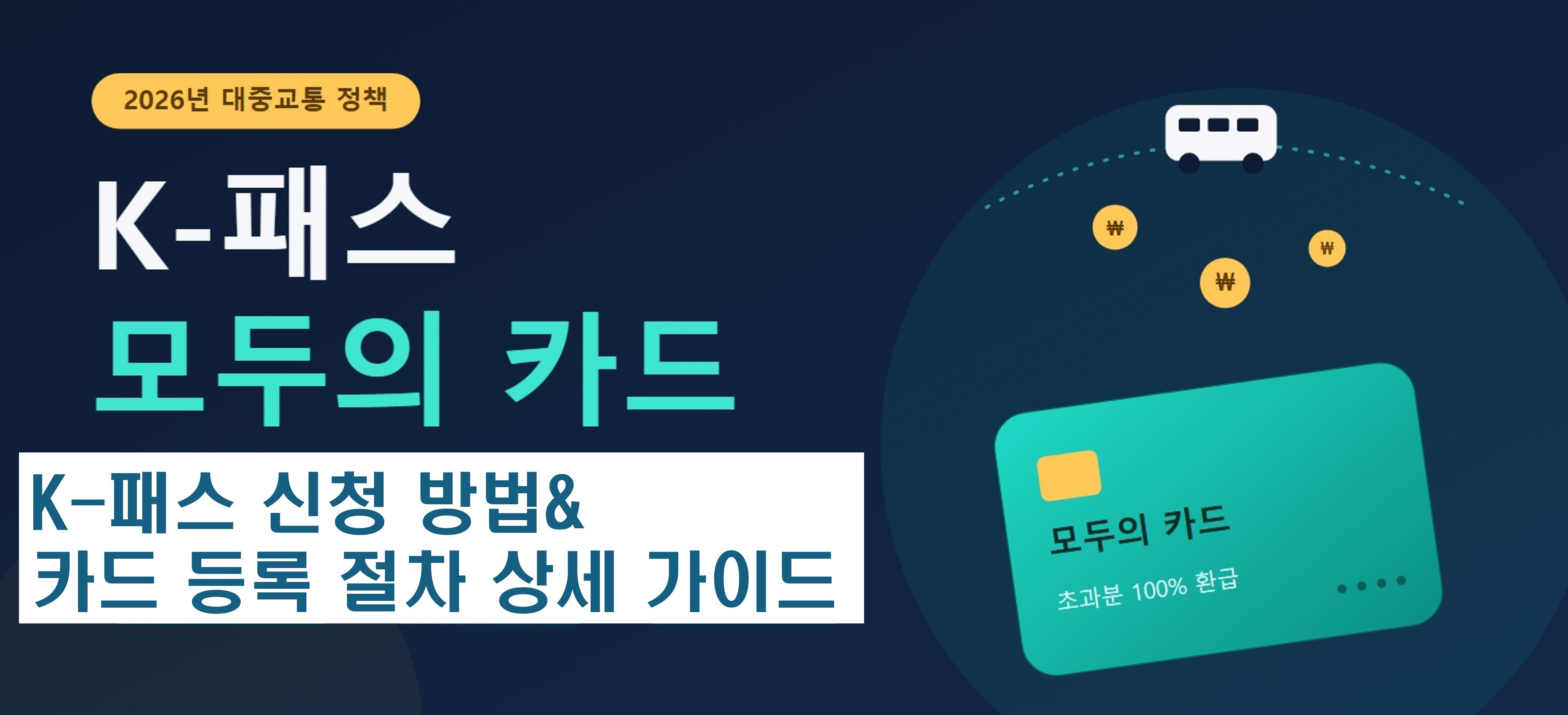 2026 K-패스 신청 방법과 카드 등록 절차를 한눈에 정리한 안내 이미지