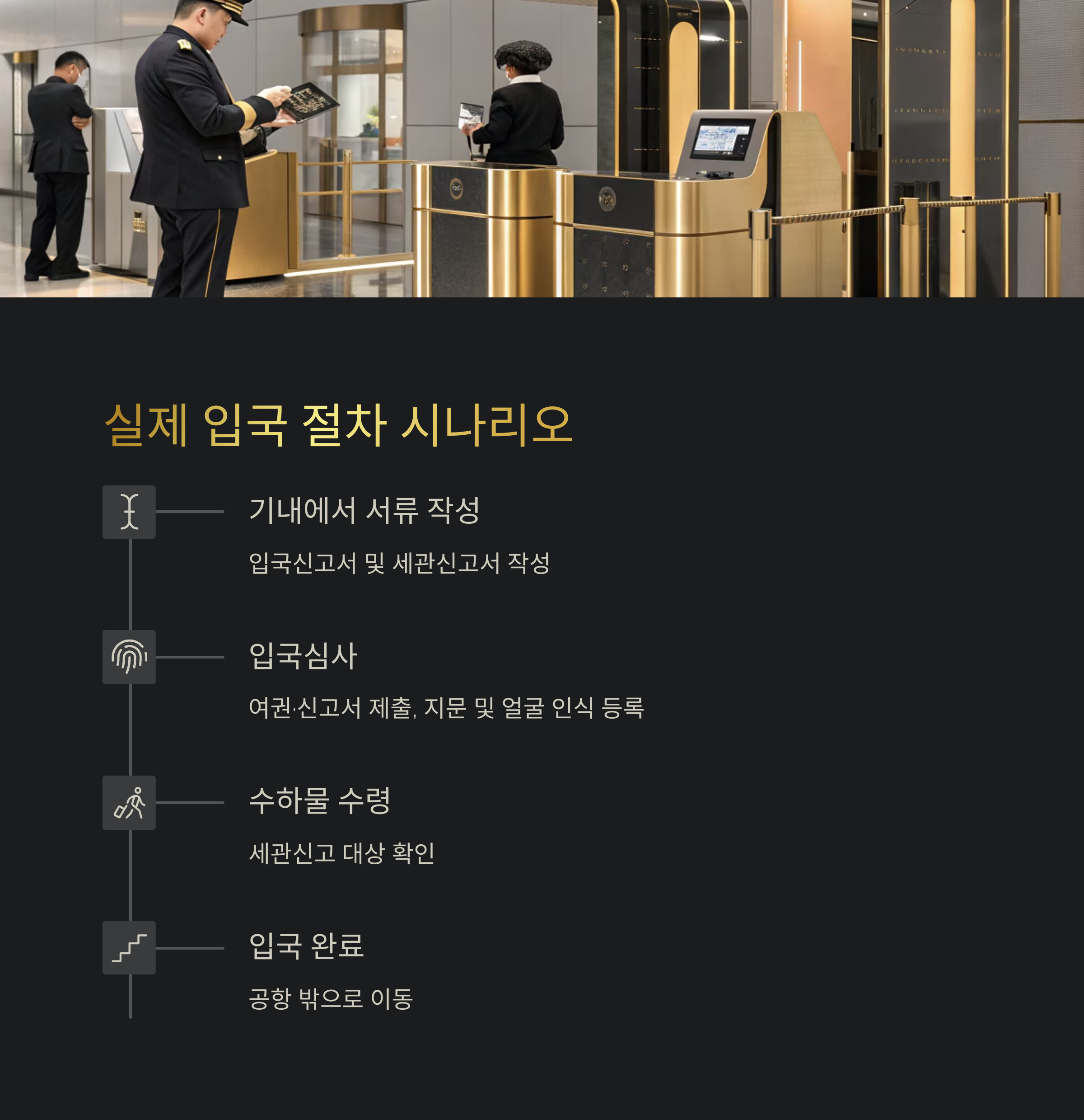 실제 입국 절차 시나리오