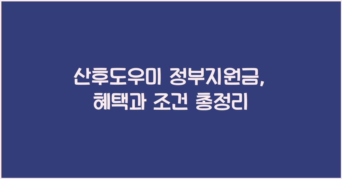 산후도우미 정부지원금