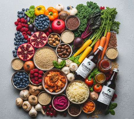 마이크로바이옴 식단(프리바이오틱스, 유산균, 식이섬유) 관련 사진