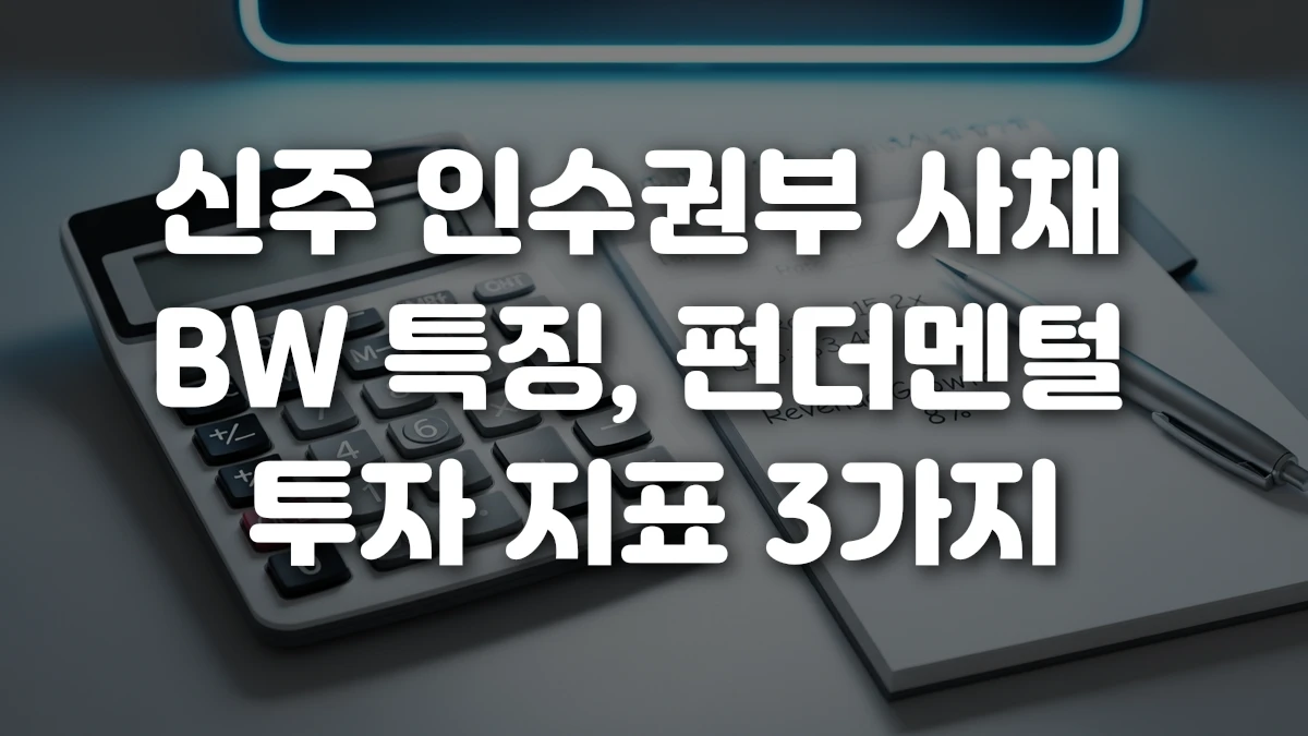 신주 인수권부 사채 BW 특징 펀더멘털 투자 지표 3가지