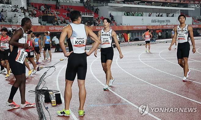 아시안게임 남자 계주 실격