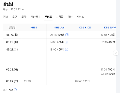 살림남2 재방송 시간표