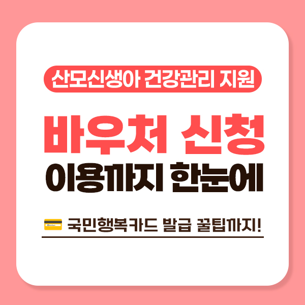 <2025년 산모신생아 건강관리 지원사업> 바우처 신청부터 이용까지 완벽 가이드