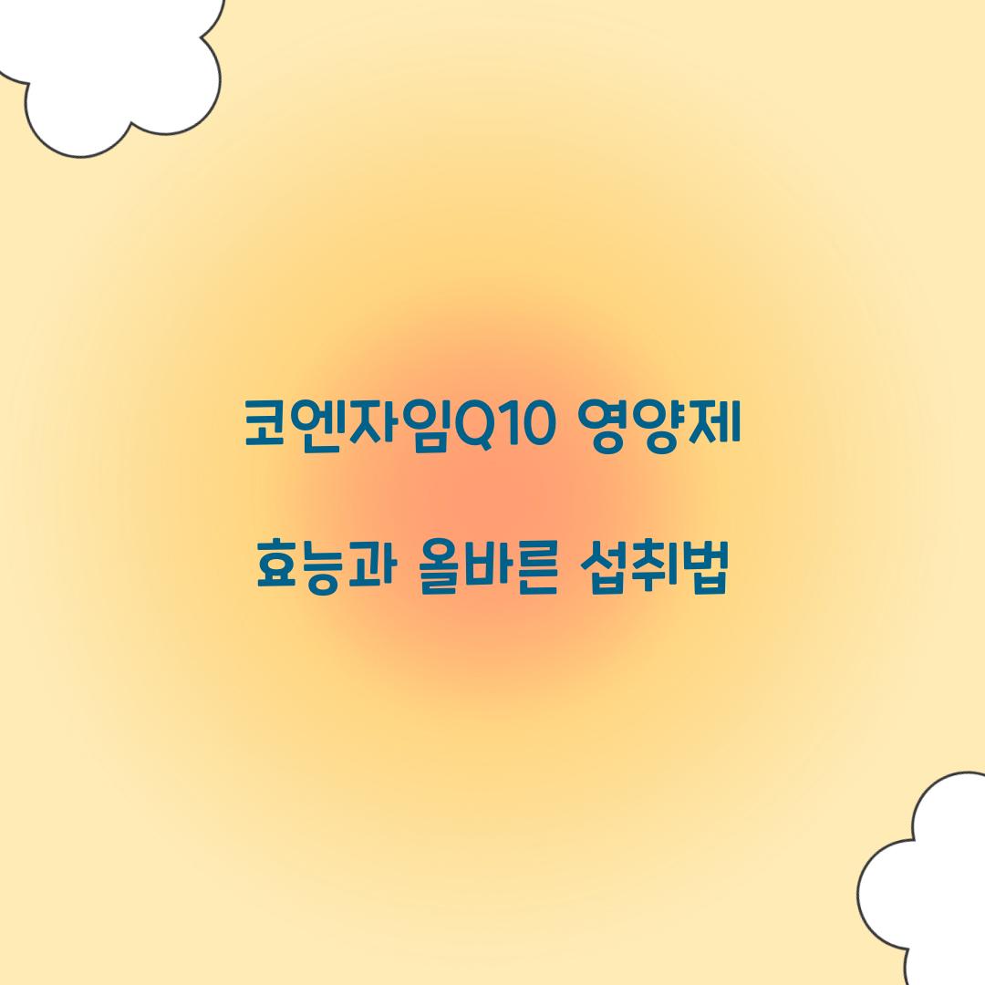 코엔자임Q10 영양제