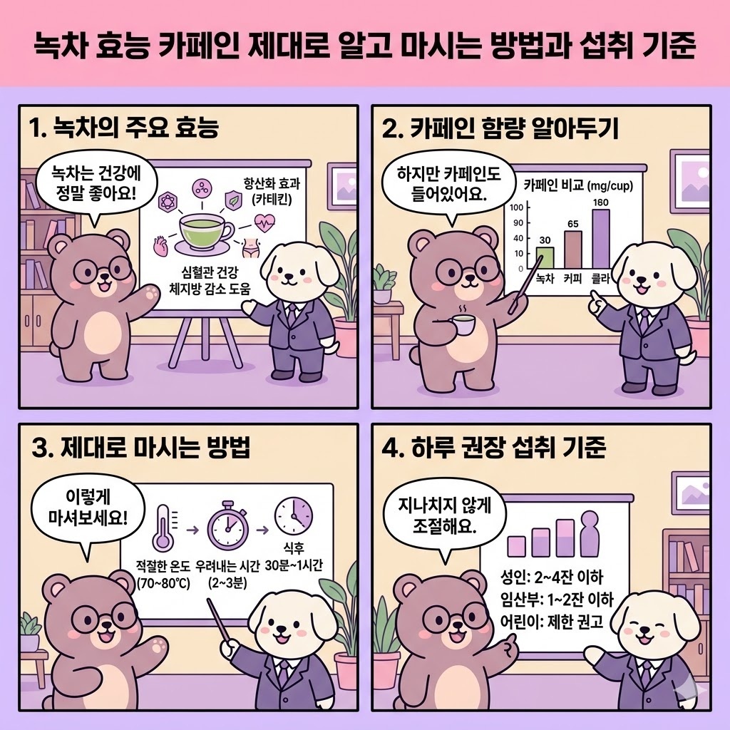 녹차 효능 카페인 제대로 알고 마시는 방법과 섭취 기준