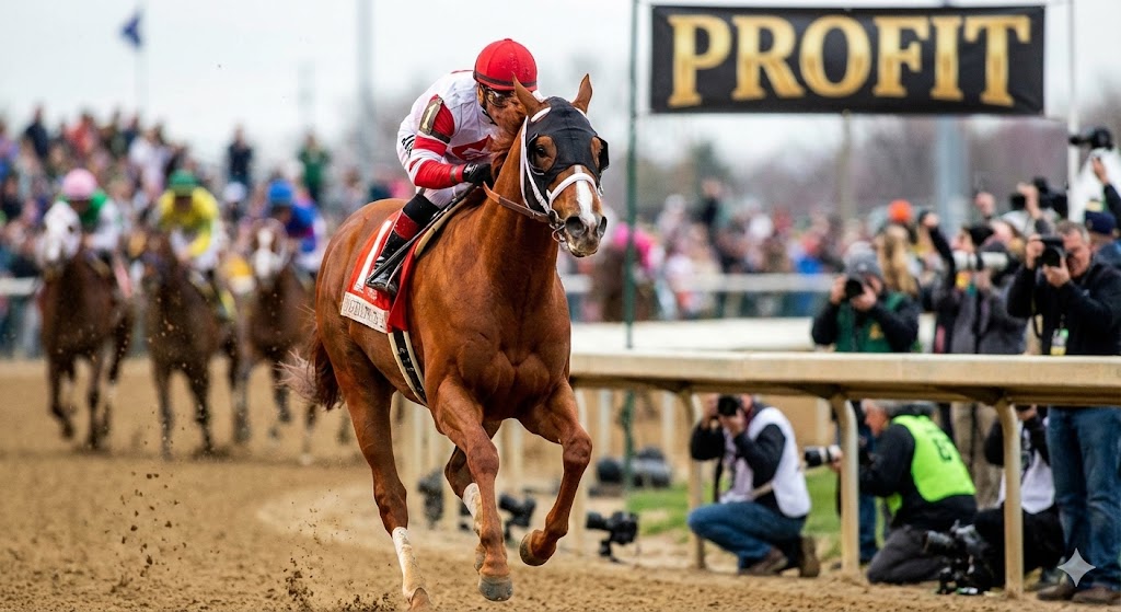 주변의 소음(뉴스, 걱정)을 차단하고 오직 결승선(수익)만 보고 질주하는 적토마의 역동적인 모습