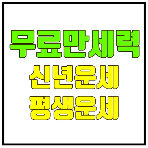 무료만세력신년운세평생운세