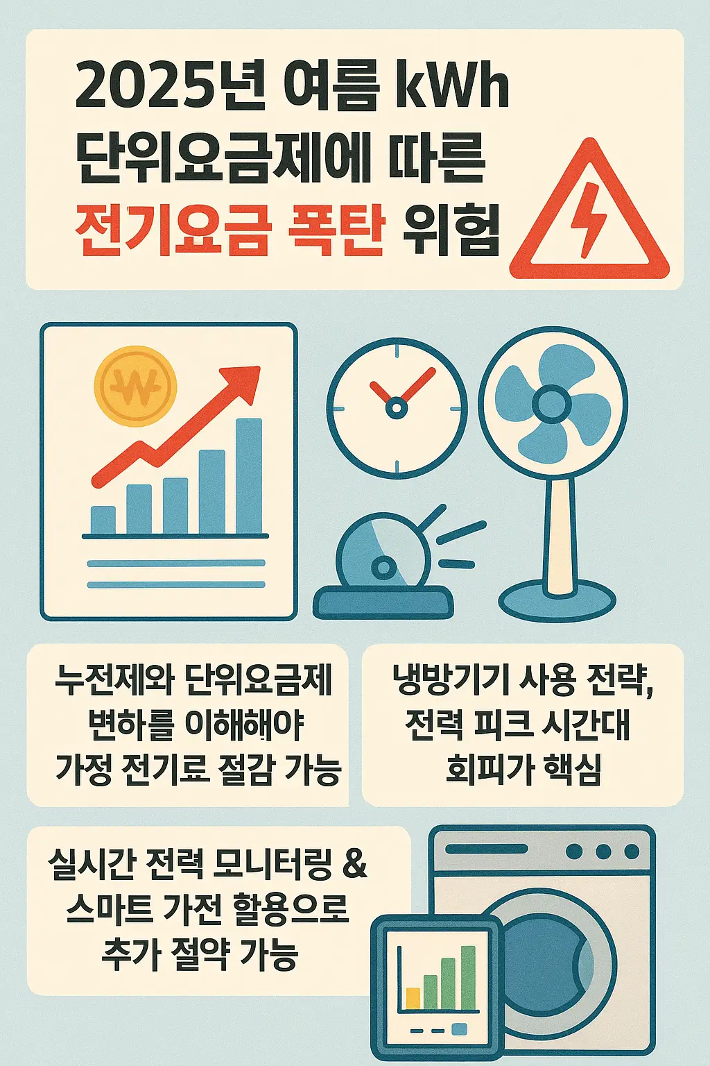 2025 여름철 전기요금 폭탄 방지법｜kWh 단위요금제 분석 + 최적 사용 전략