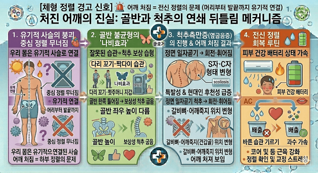 골반과 척추의 연쇄 뒤틀림 메커니즘