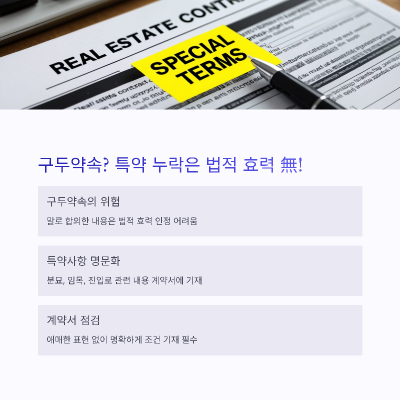 특약사항 확인 반드시