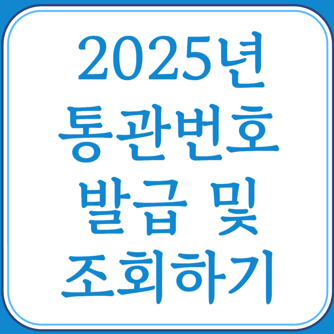 2025년 통관번호 발급 및 조회하기
