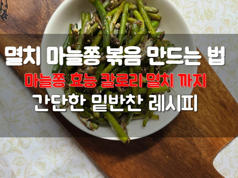 마늘쫑 멸치 볶음 만드는 법 마늘쫑 멸치 세척 다듬기 정리 효능 칼로리
