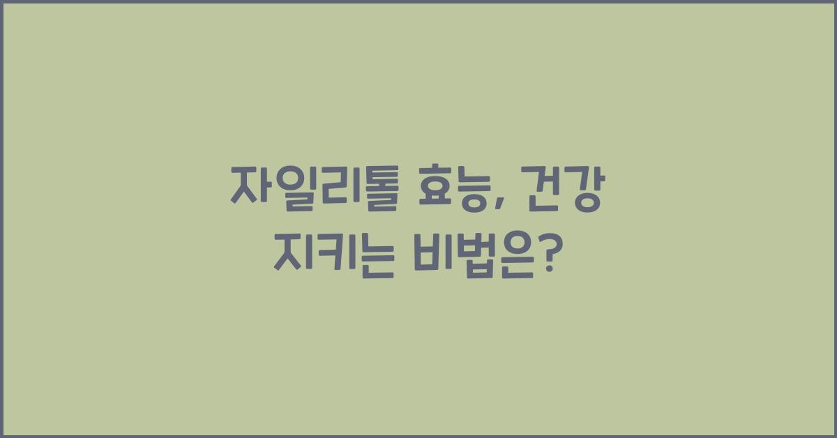 자일리톨 효능