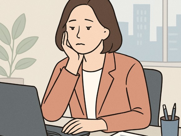 취업을 고민하는 여성