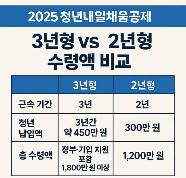 청년내일채움공제 수령액 비교