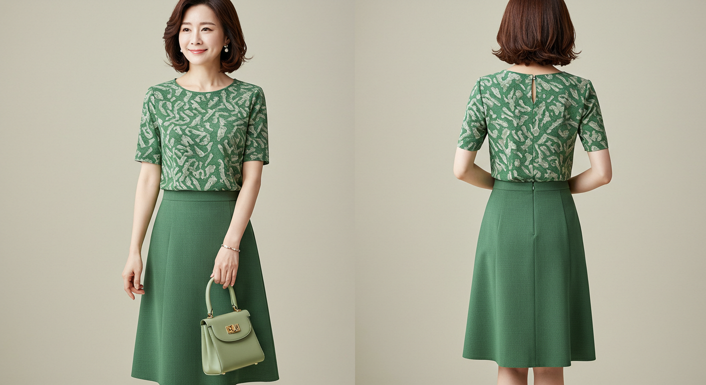 중년여성 봄 데일리룩