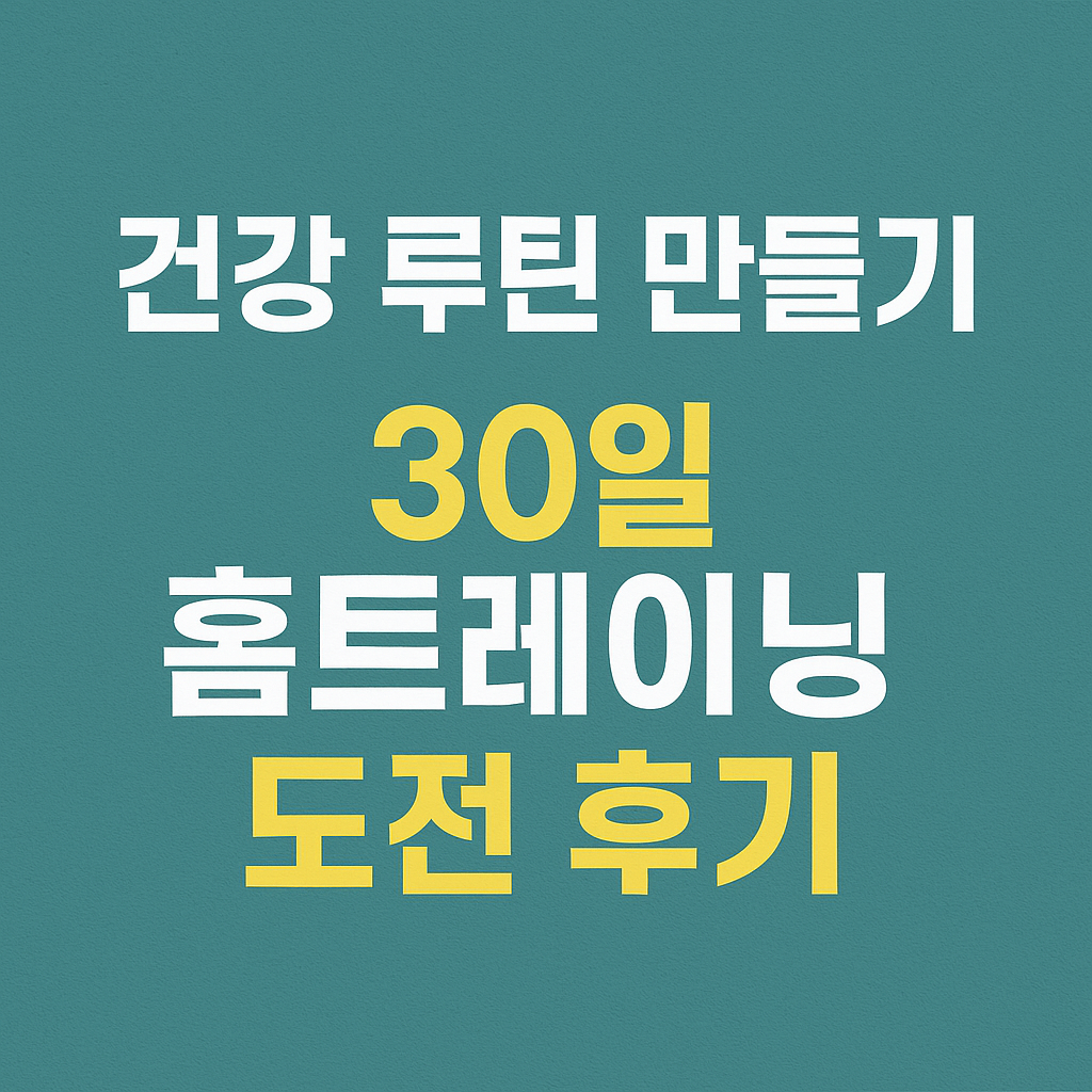 홈트레이닝-도전-후기