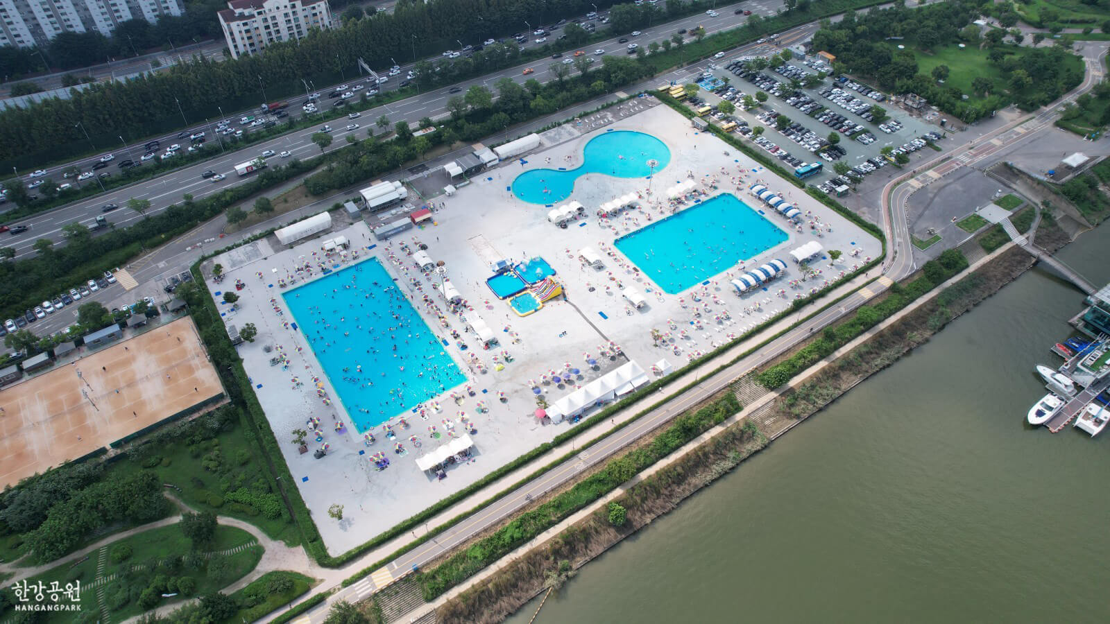 잠원 한강 수영장 드론 사진