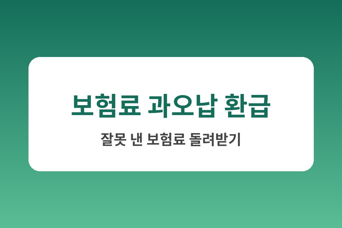 건강보험료 환급금 조회