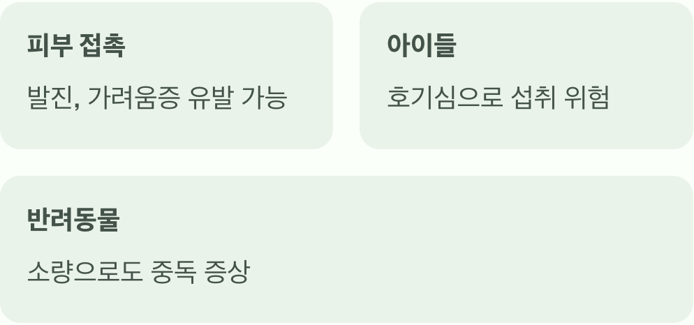 '절대' 먹거나 만지지 마세요