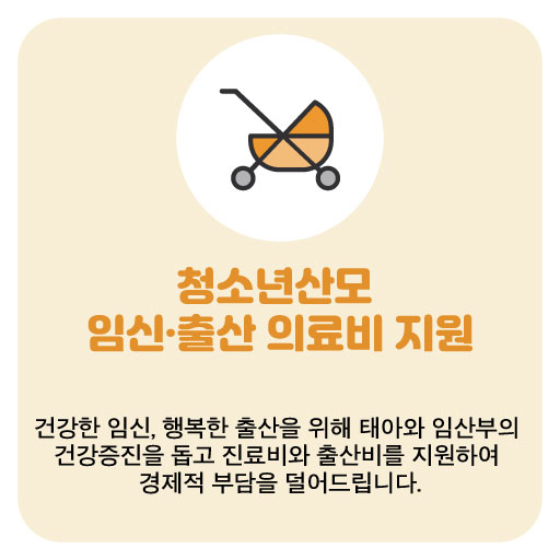 청소년산모 임신&middot;출산 의료비 지원
