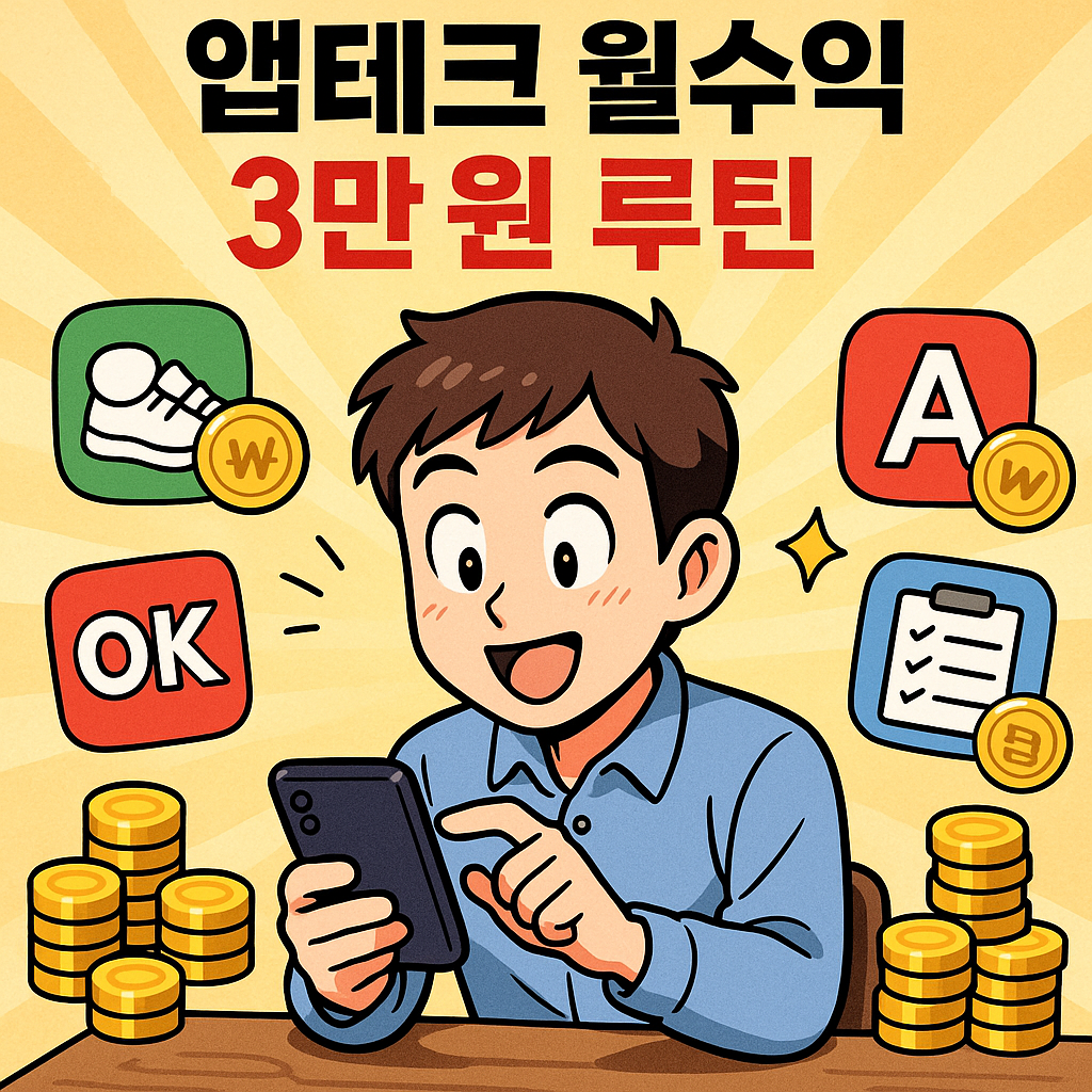앱테크 월수익 3만 원 달성 루틴