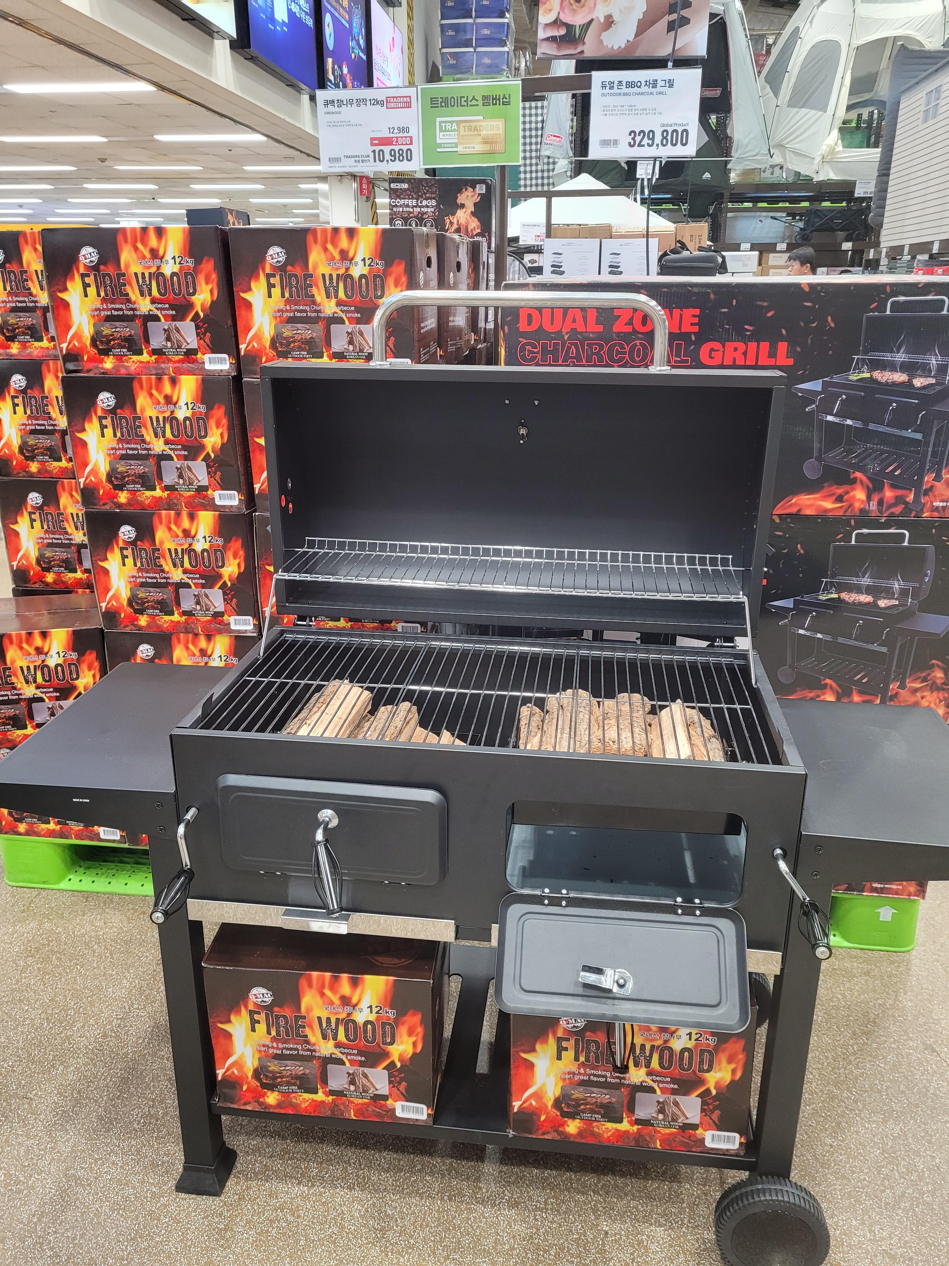 듀얼존 BBQ차콜 그릴, 큐맥 참나무 장작