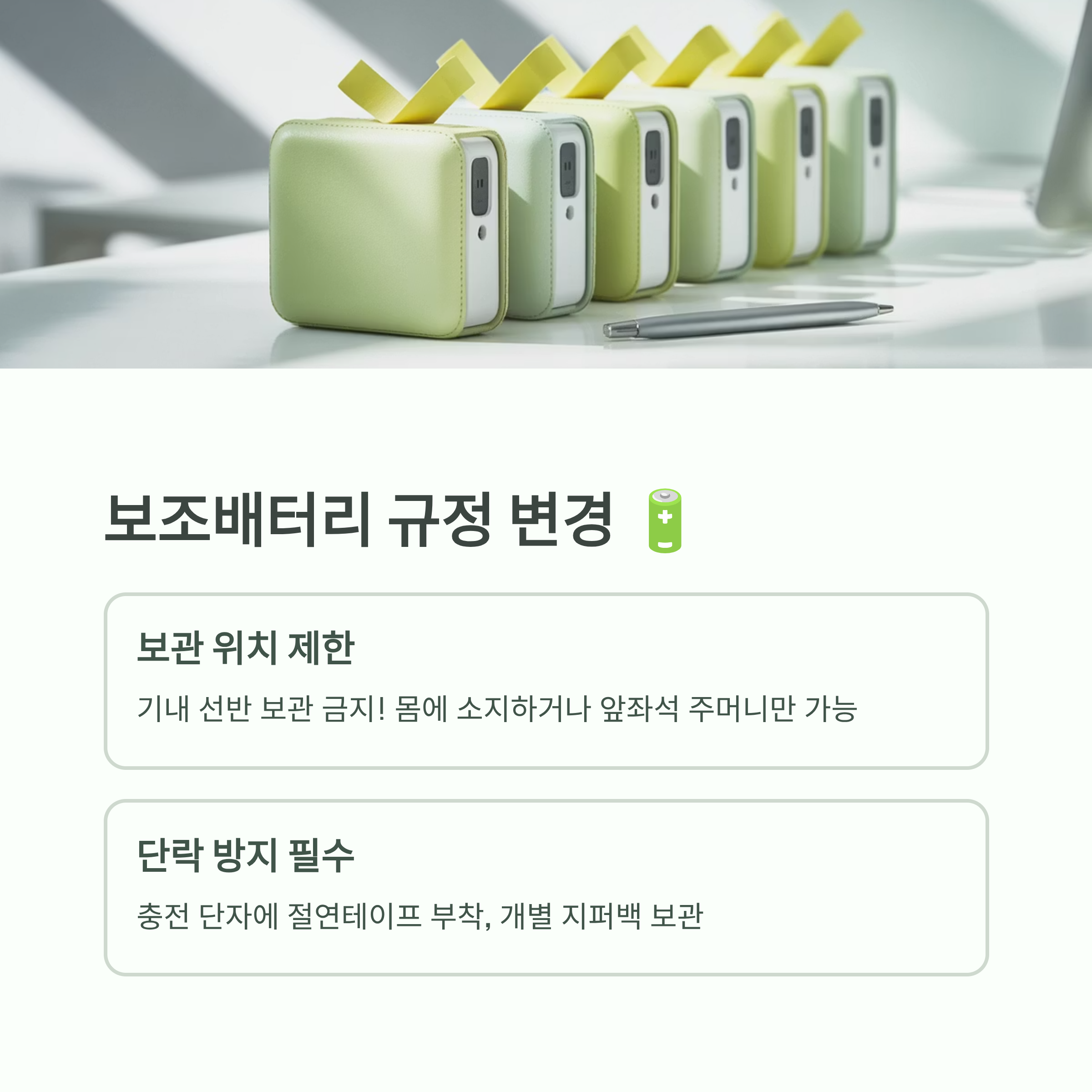 해외여행 시 보조배터리 등 기내 반입 금지 물품 규정