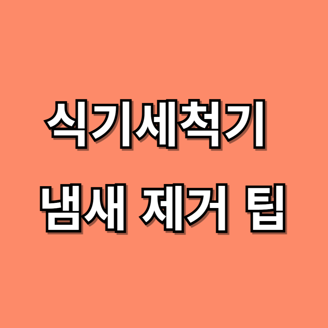 식기세척기 냄새 제거 팁