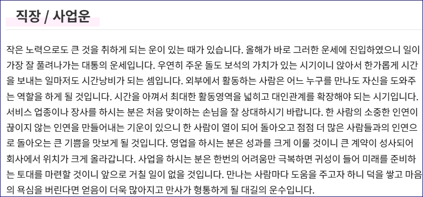신년사주 토정비결 무료 2025 농협