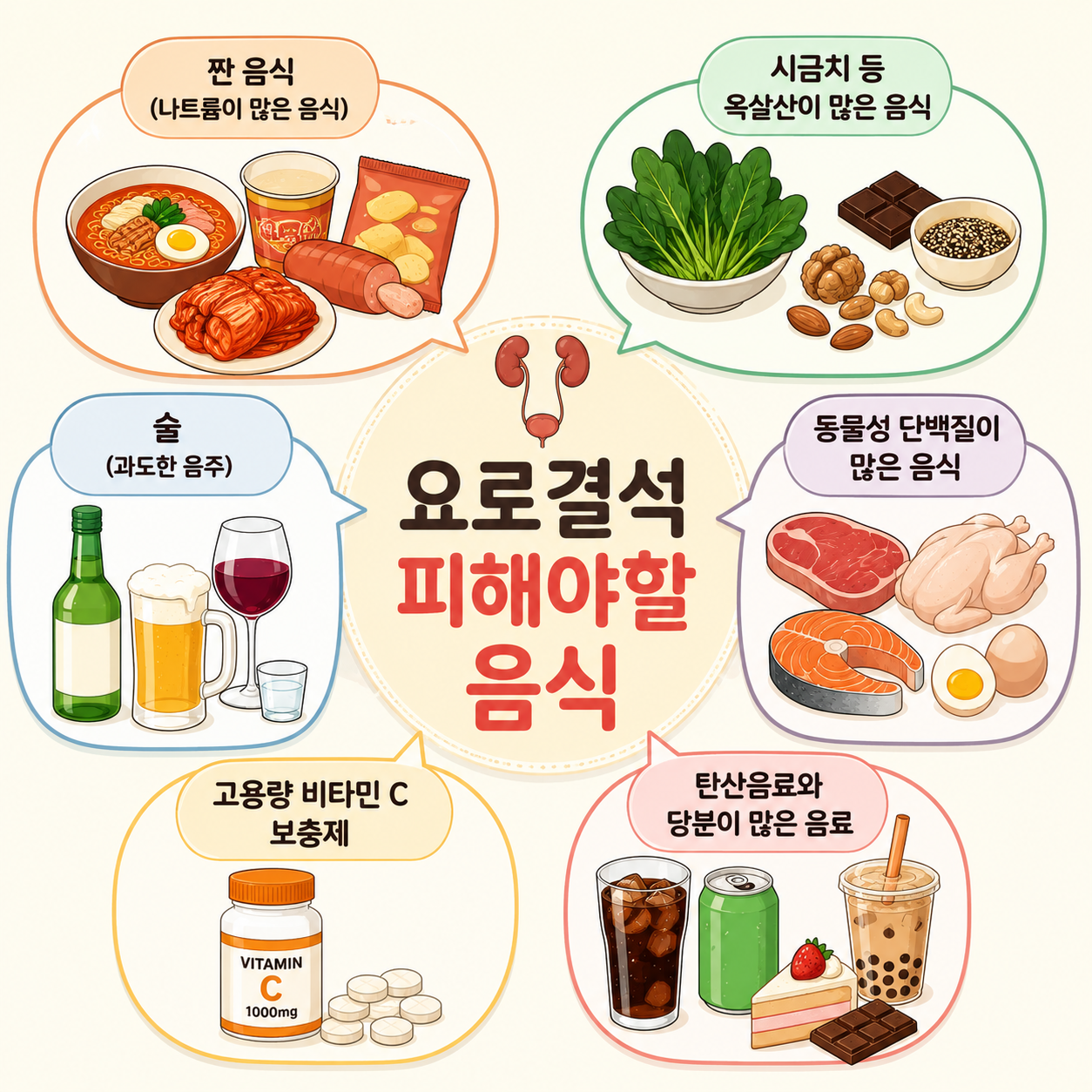 요로결석 피해야 하는 음식