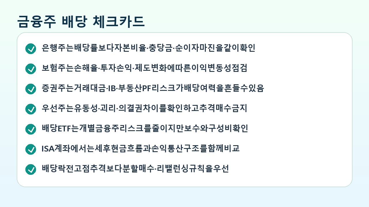 금융주 배당 체크카드