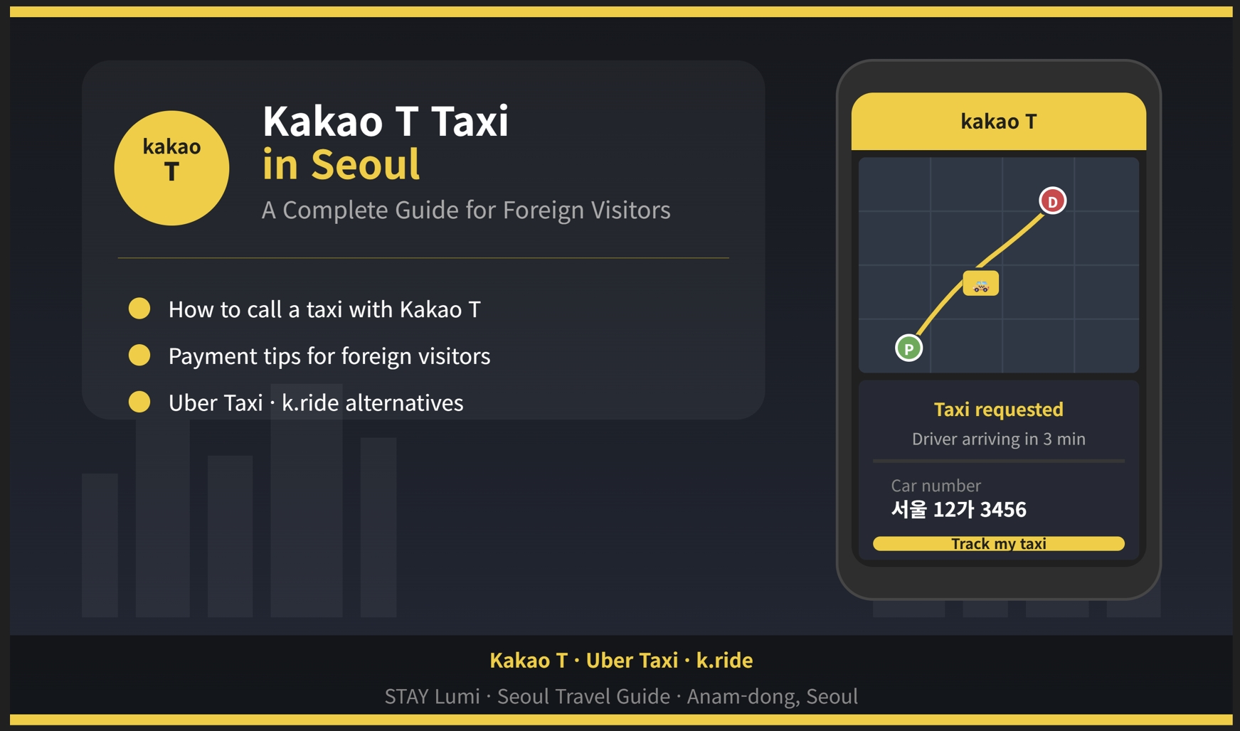 How to use Kakao T Taxi in Seoul for foreign visitors