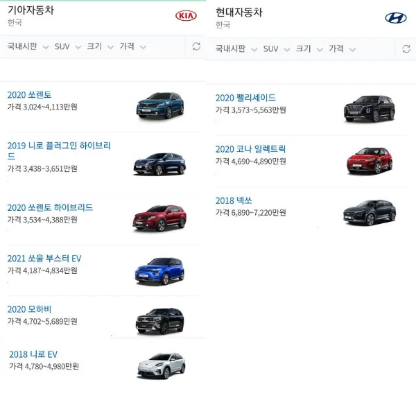 현대차 종류별 가격표 완전정리 및 최신 구매가이드 2025_8