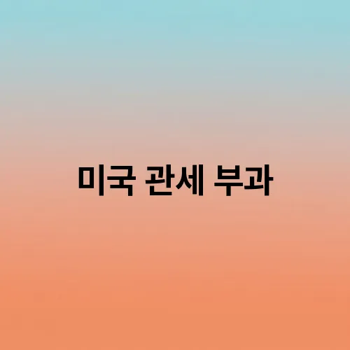 미국 관세 부과