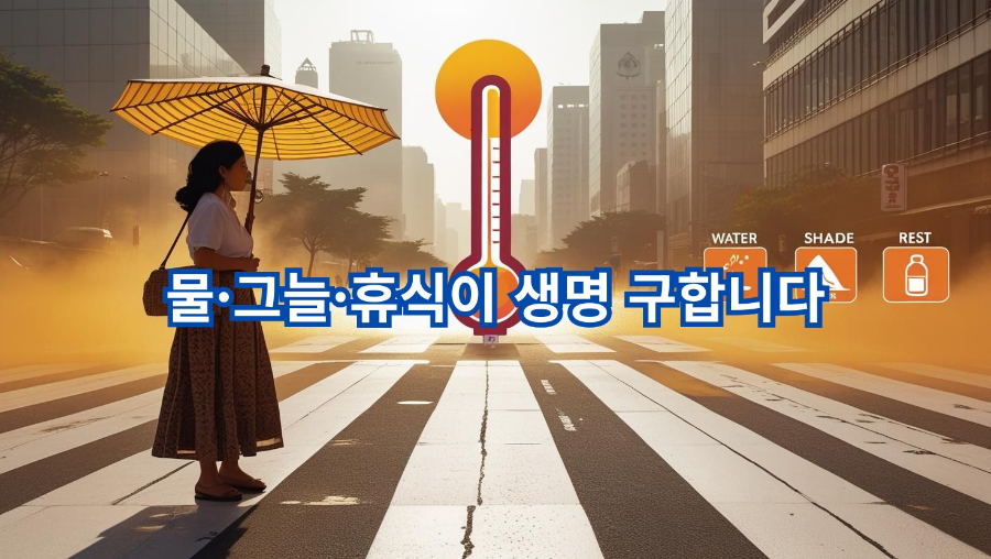 물,그늘,휴식이 생명을 구합니다.