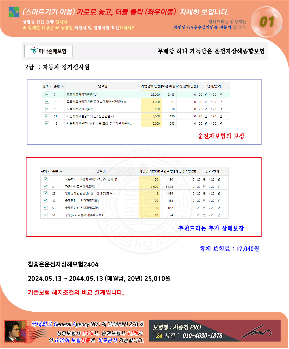 전문가의 운전자보험 비교추천