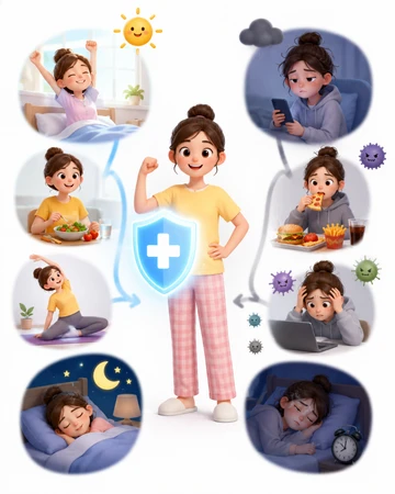 생활 리듬에 따른 면역력 변화 설명 이미지8